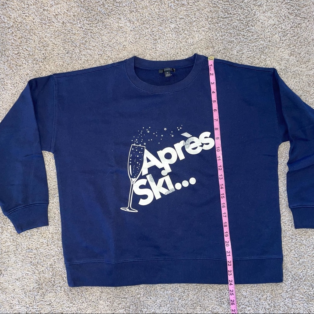 J Crew University Terry "Après Ski" Sweatshirt Navy Size Medium - Picture 10 of 10